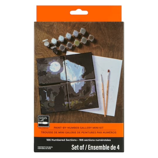 Black Cat & Ghost Paint-by-Number Gallery Mini Kit by Artist's Loft